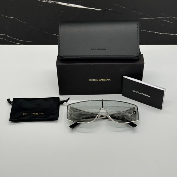 NEW DG2305 05/AL DOLCE&GABBANA SUNGLASSES OVERSIZED SILVER UNISEX EYEWEAR - Picture 12 of 12